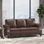 3 Canapé modulaire inclinable en similicuir, conception moderne, tête de clou, garniture cloutée élégante en bois de bouleau