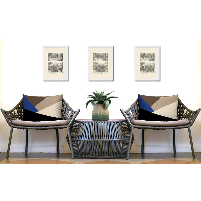Coussin décoratif intérieur / extérieur en polyester filé Fira, Bleu marine