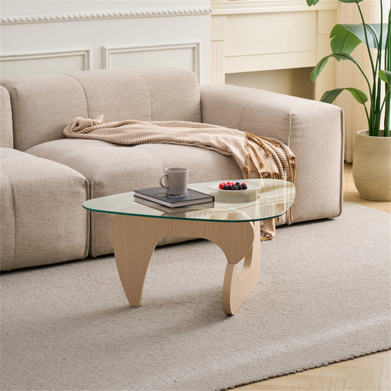 Tables basses en verre Table basse de style campagnard Mid-Century, Clair