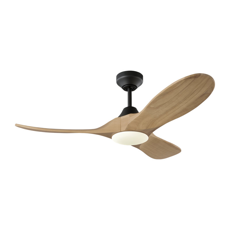 Visual Comfort Fan Maverick Smart 44 LED Indoor Ceiling Fan with Threaded Downrod, Dark Walnut blades and Handheld Remote