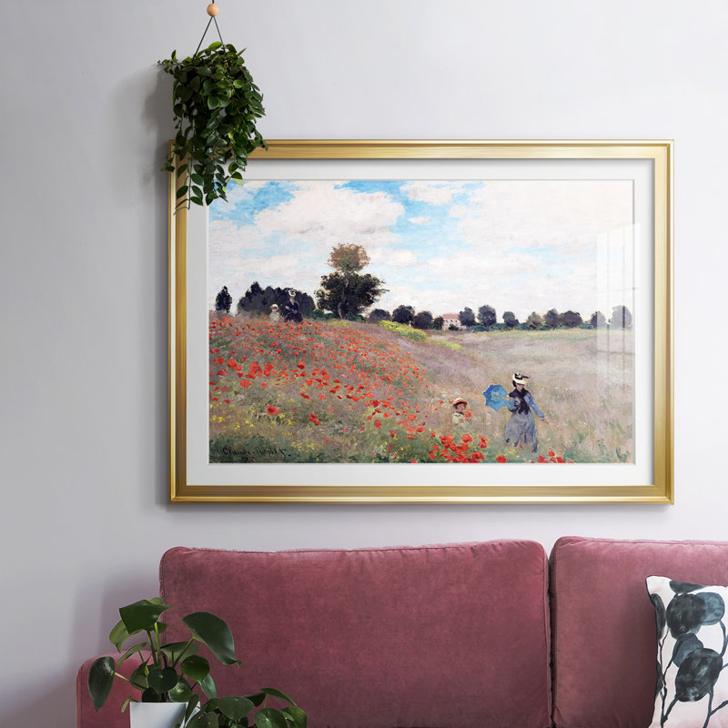 Monet, impression encadrée sur papier par Claude Monet, Or, H 19 po x l 27 po x P 1,5 po