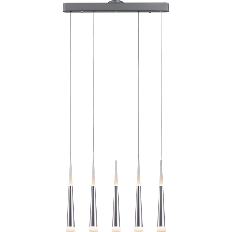 Lustre pour îlot de cuisine 5 lumières DEL Ricchetti, Or brossé