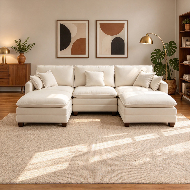 Upholstered Sectional, Chenille beige