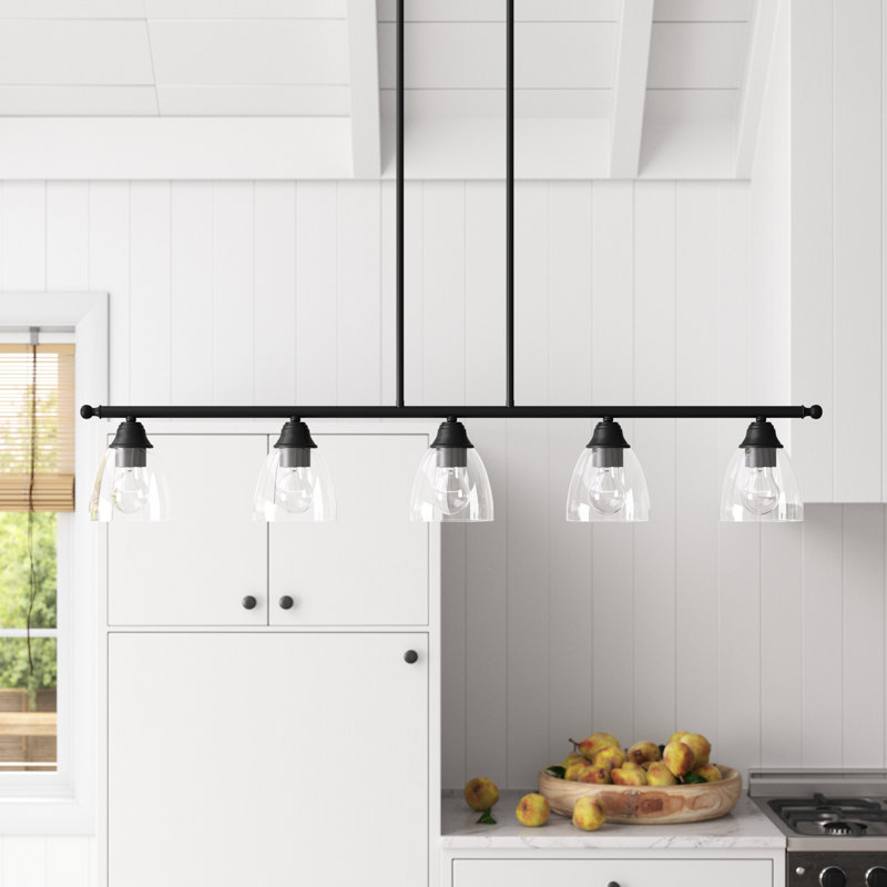 Bargas 5-Light Dimmable Linear Pendant, Black