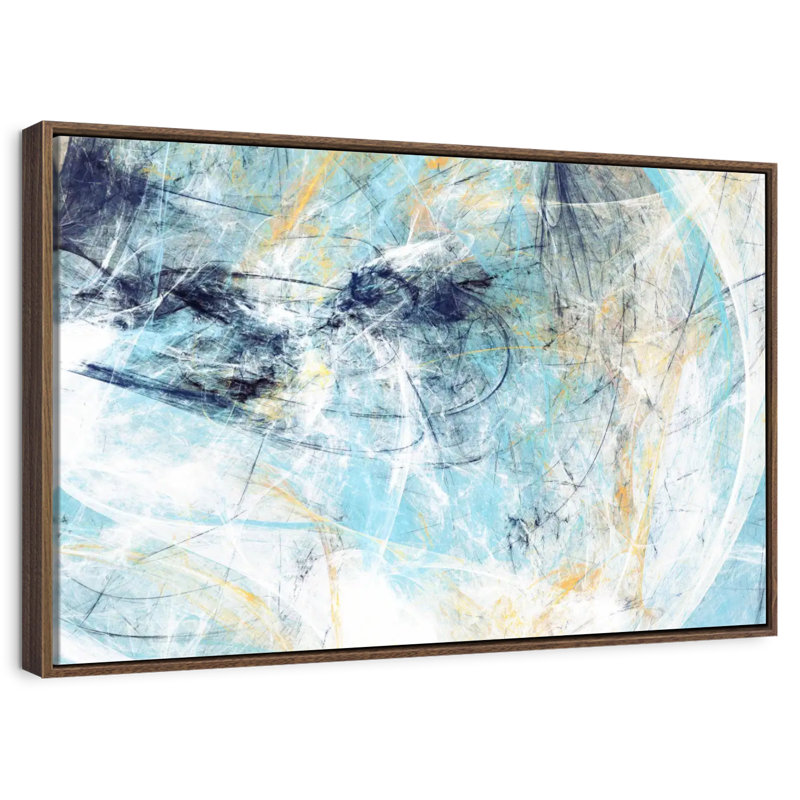 Texture dynamique Kalea, 13 po x 9 po, Cadre flottant noyer