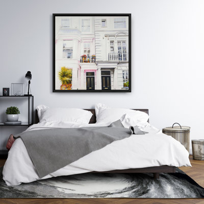 West Coast Houses - Beige Building Canvas for Home Decor