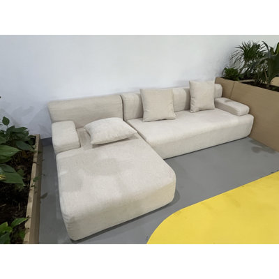 Canapé Cloud désossé avec base antidérapante, canapé moderne, espace de vie personnalisable, canapé modulaire confortable, convient aux pièces intérieures, aucun assemblage requis, beige