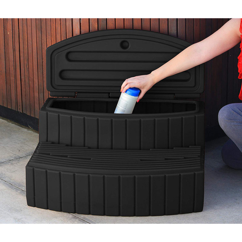 2 - Step Plastic Hot Tub Step, Black