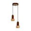 Lustre réglable élégant avec corps en bois et capuchon en travertin, 9,5 po x 7,5 po | Finition beige et noyer | 24 à 60,6 pouces de hauteur | 2 x douilles E27 de 40 W maximum | Éclairage moderne pour la salle à manger et les espaces de vie, design élégant et fonctionnel-1167190085-1167190086