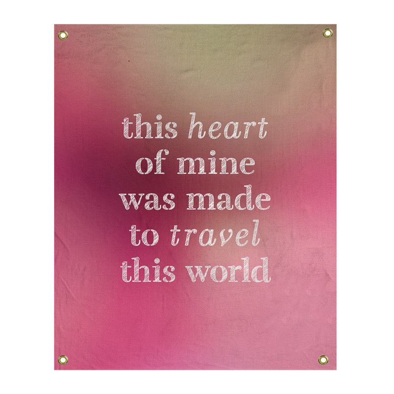 Tapisserie de polyester, voyage d’amour, H 59 pi x l 50 po, Lueur rose