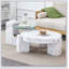 Table basse moderne en MDF texturé avec table d'appoint, durable et élégante pour le salon et la chambre à coucher