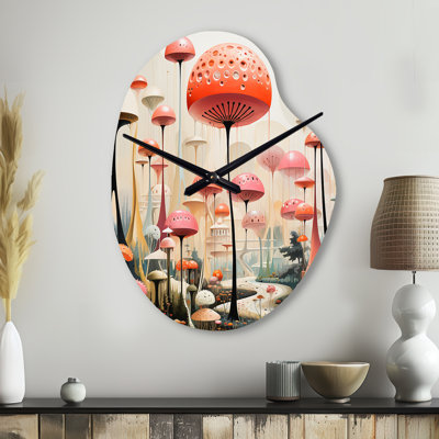 Horloge murale Maroun Mid-Century Mid-Century Mushroom Dreams II