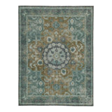 Oriental Hand-Knotted Rectangle 9'2" x 12' Cotton/Wool Area Rug in Blue/Yellow