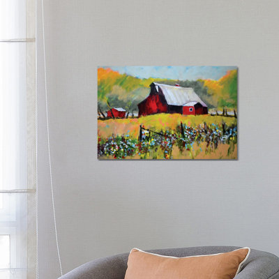 Farm Red 1 Piece Wrapped Canvas Painting