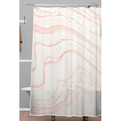 Rideau de douche simple en marbre rosé