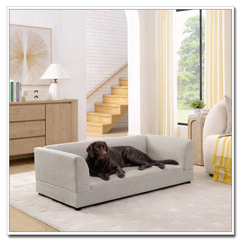 Comfortable Oversized Pet Sofa for Medium/Large Dogs, Beige