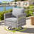7 - Person Patio Furniture Set with Swivel Rocker, Outdoor Wicker Rattan Sectional Seating Group with Cushions, All Weather Sofa Conversation Set with Fire Pit Table for Garden Backyard-196904984