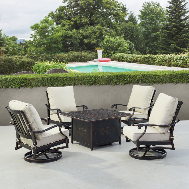 Paignton Outdoor 5 - Piece Conversation Set, Light Gray