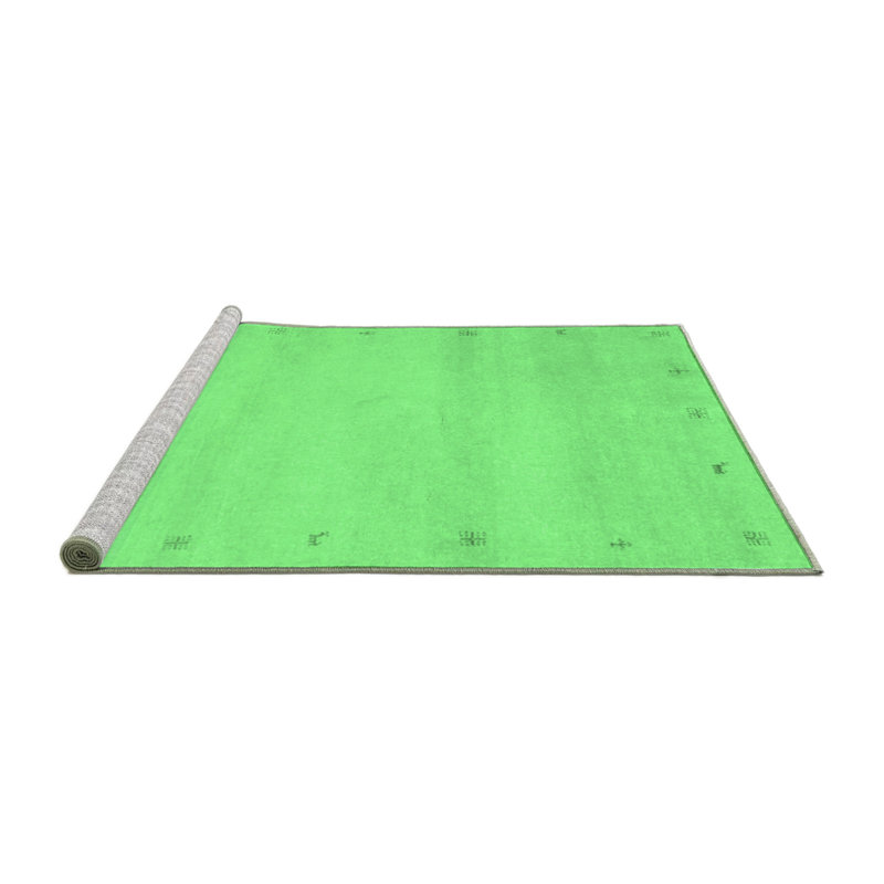 Tapis contemporains vert émeraude lavable à la machine 1799, Carré 8 pi