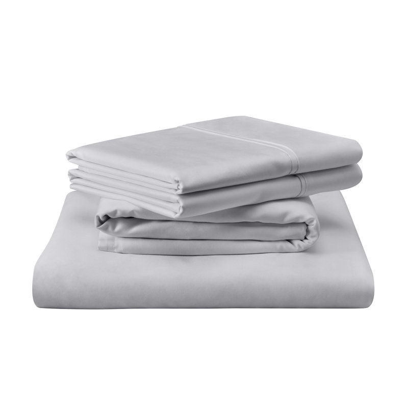 TEMPUR-Luxe Egyptain Cotton Pillowcase Set, King Pillowcase, Silver Mist