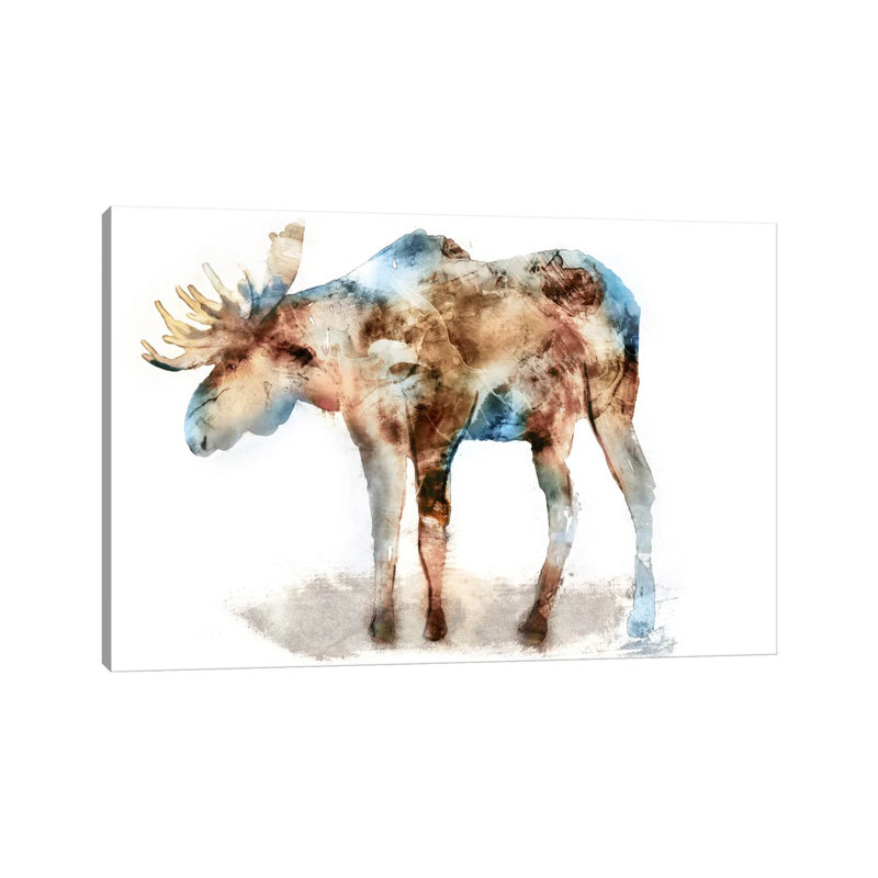 Moose by Edward Selkirk - Wrapped Canvas Painting, 20.32 cm H x 30.48 cm W