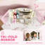 AIYAPLAY Kids Dressing Table and Stool Set with 2-Colour LED Lights White