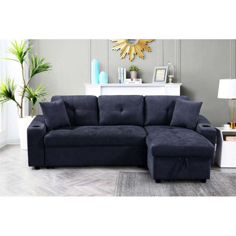 Tenora 92'' Velvet Sofa, Dark Gray Fabric