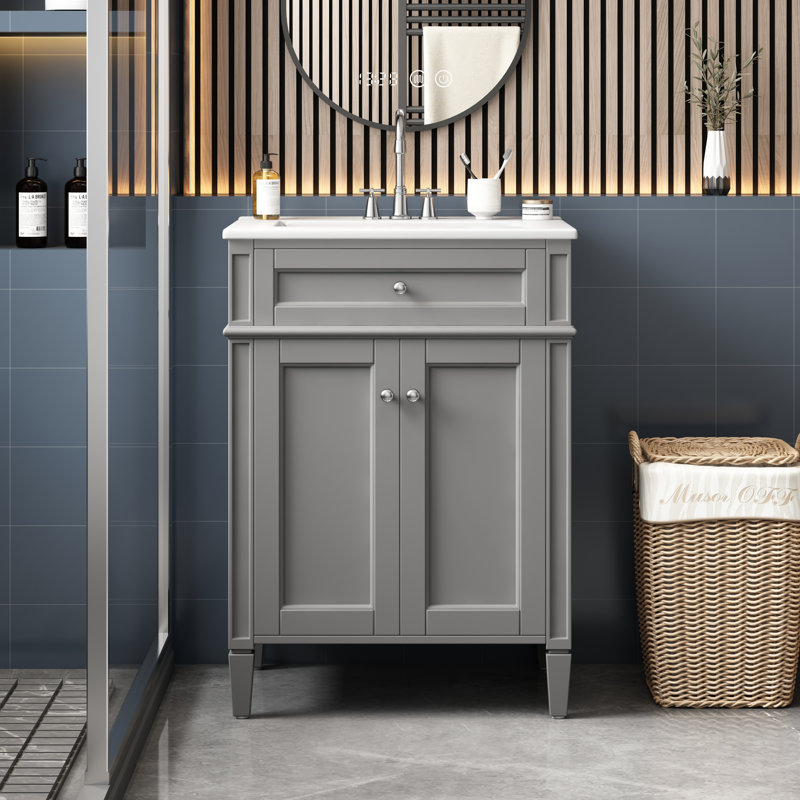 Ensemble de meuble-lavabo simple 33,8 po, Grey, Grey