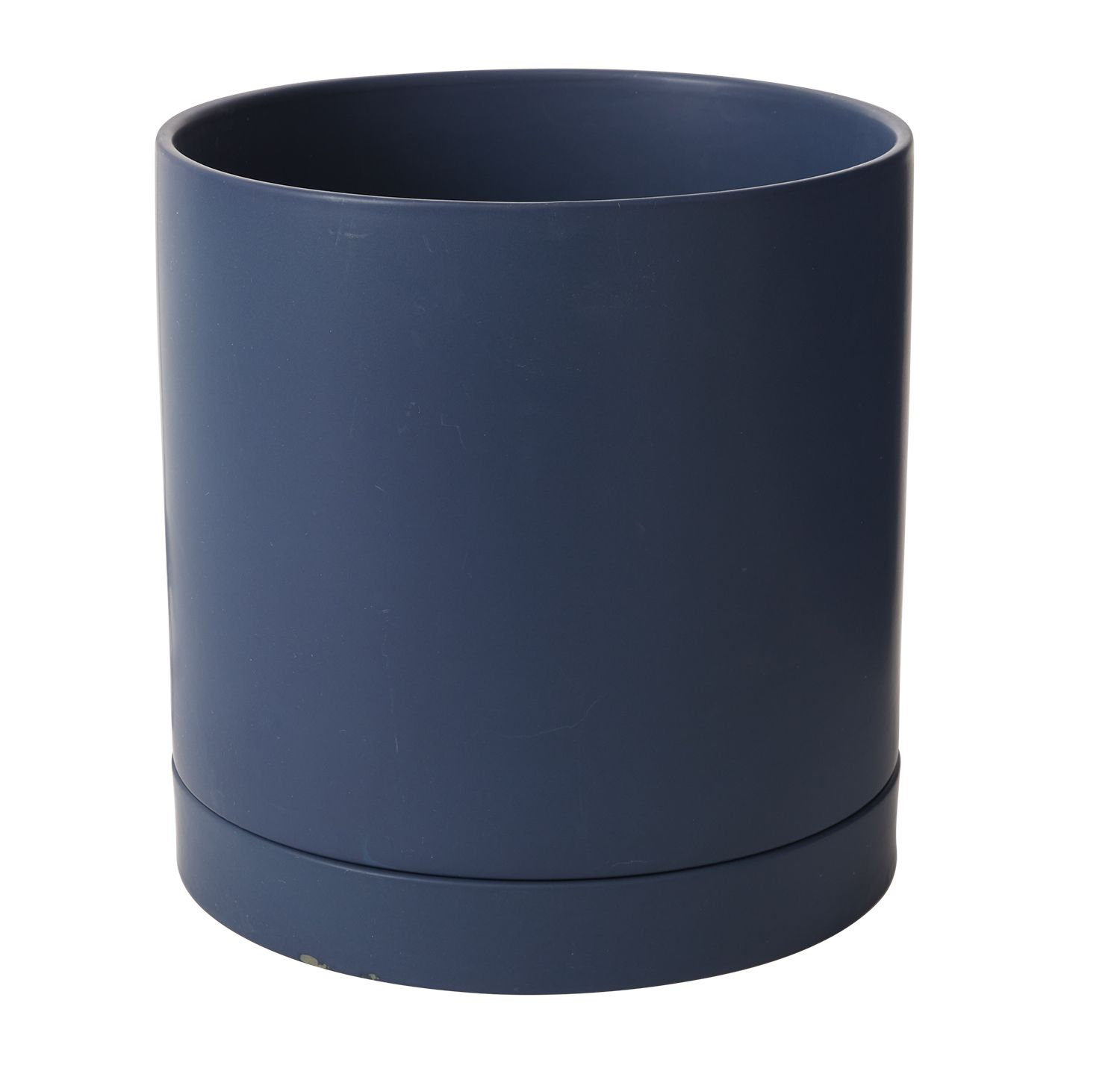 Carlotta 12" Ceramic Pot Planter, Dark Blue, 12" H x 12" W x 12" D