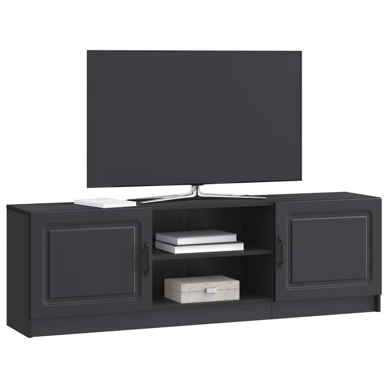 Unfinished TV Stand, 47cm H x 150cm L x 31cm W, Black