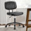 Chaise de travail en similicuir, chaise de bureau compacte sans accoudoirs, chaise de dessinateur ergonomique rembourrée et pivotante