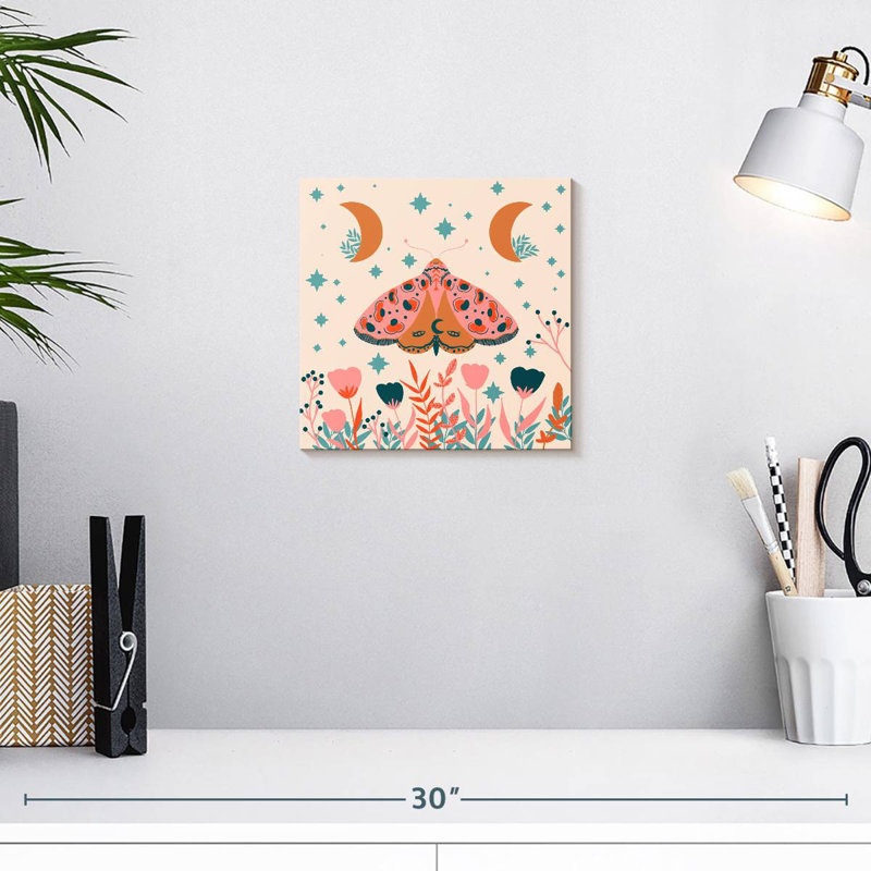 Brampt Moon And Moth, 10'' H x 10'' W