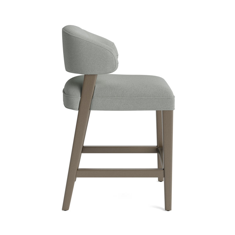 Keane Bar Stool, Performance Boucle - Mineral Green, Driftwood, Counter Stool (25” Seat Height)
