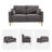 59.8'' W Modern Upholstery Loveseat Boucle-219439739