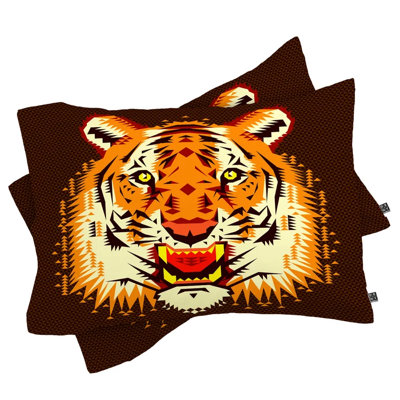 Chobopop Geometric Tiger Pillowcase