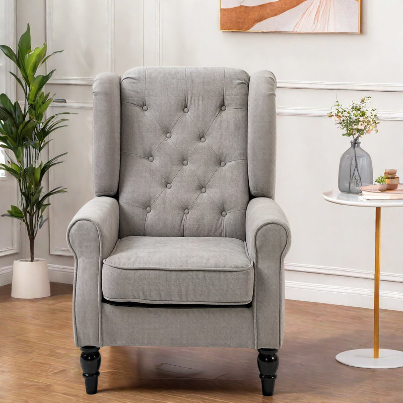 Chaises d'appoint hautes à oreilles, chaise moderne en bois de polyester gris pour la maison