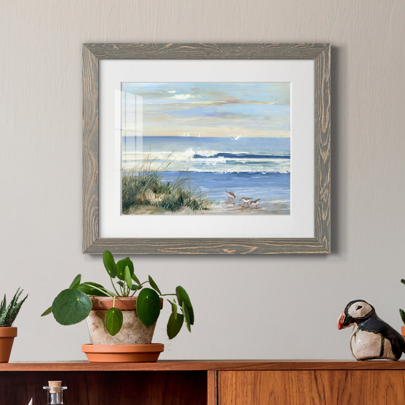 " Beach Combers " by J Paul, 17" H x 20" W, Gray