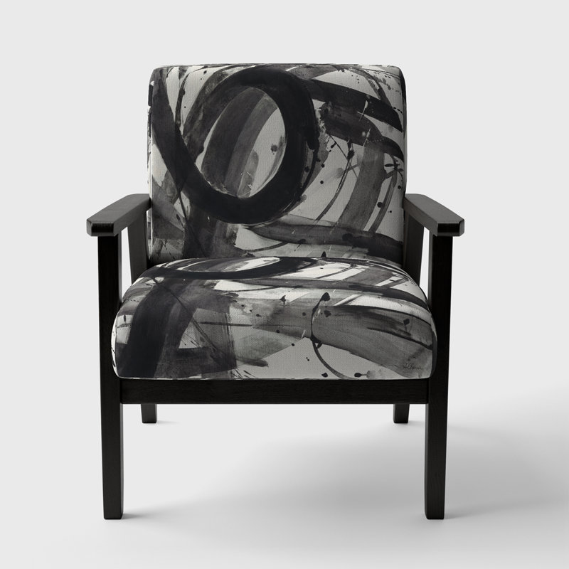 'Hamine - Minimalistic Roller II - Upholstered Mid-Century Accent Arm Chair