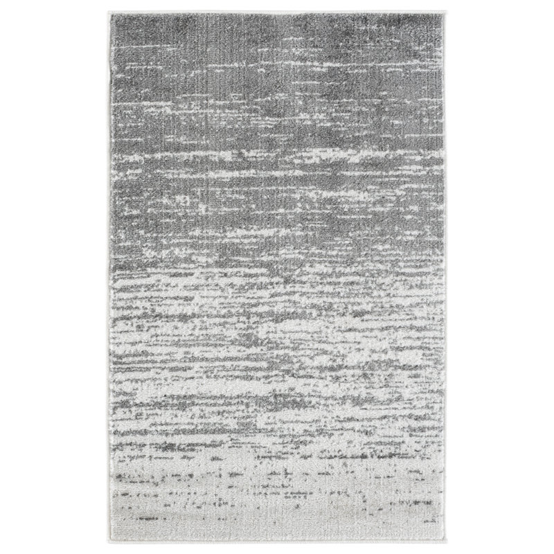 Bethlyn Gray/Light Gray Area Rug, Rectangle 2'6" x 4'