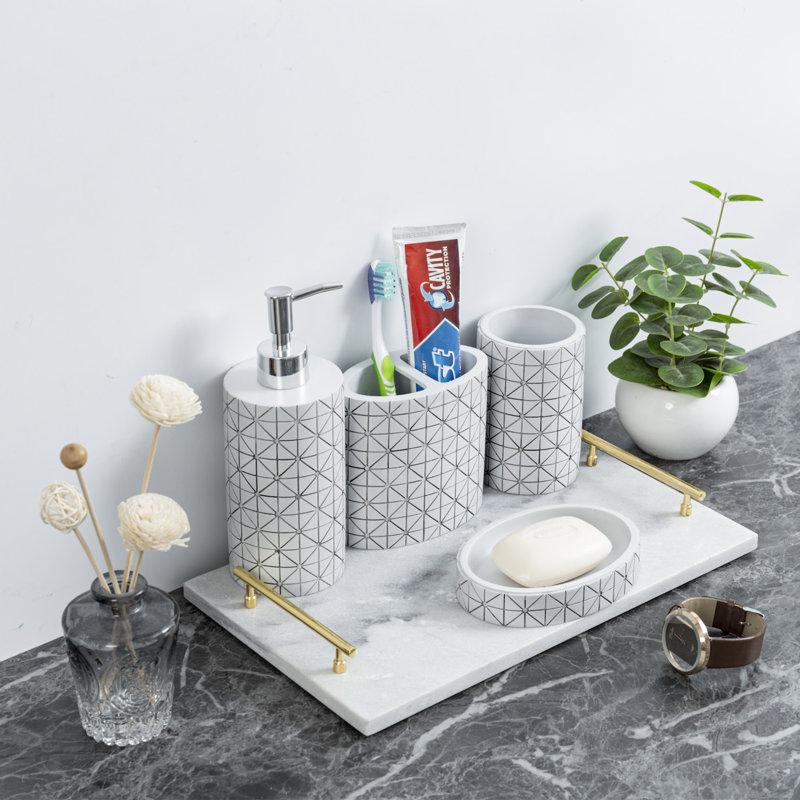 Nilsen 4 Piece Bathroom Accessory Toothbrush Holder Sets