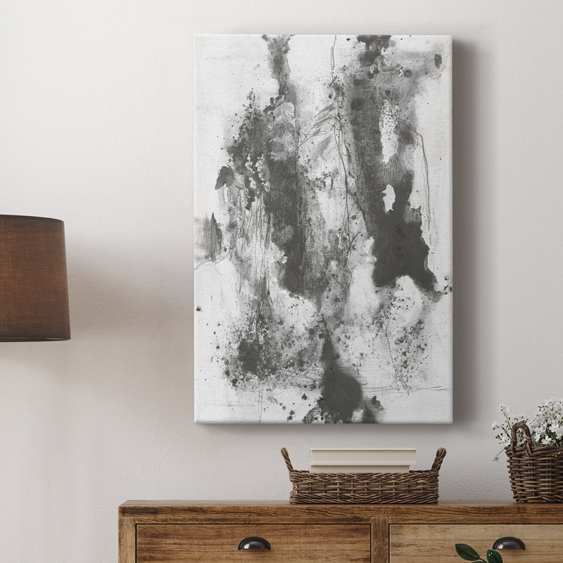 Graphite abstrait III - galerie Cavas sur mesure, H 60 po x l 40 po