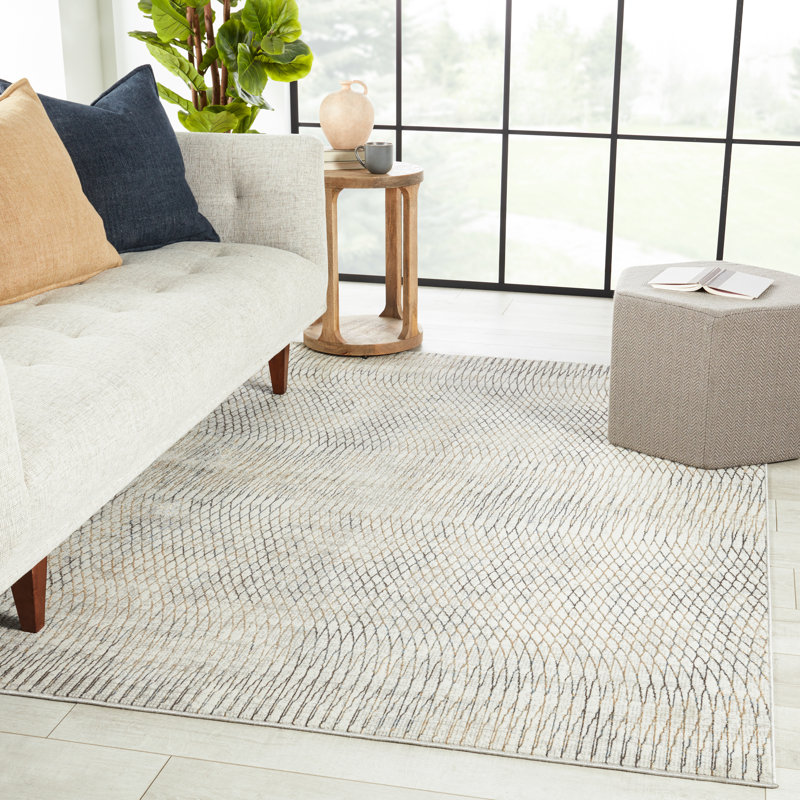 Tapis ivoire / gris Maranto, Rectangle 5 pi 3 po x 8 pi