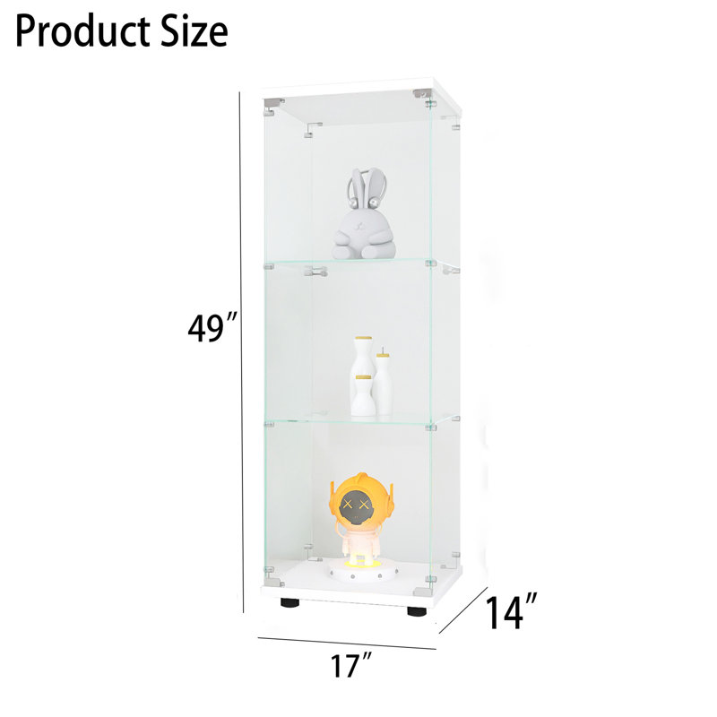 Présentoir en verre 49 po H x 17 po l, Blanc