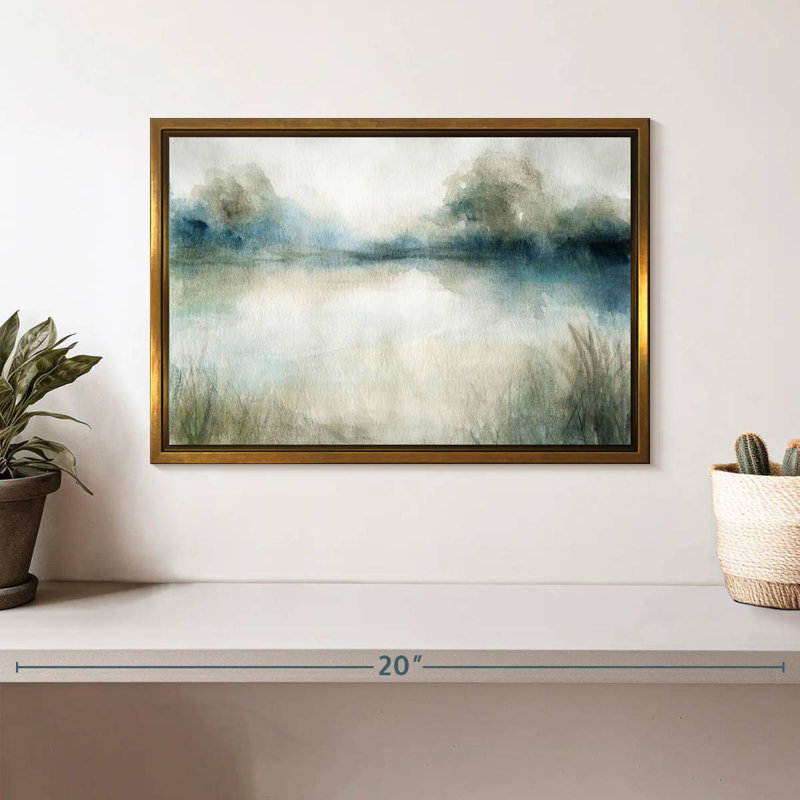 Still Still Waters I, Cadre flottant doré, 13 po x 9 po