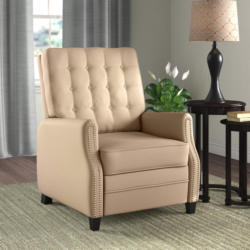 Jeramia Upholstered Recliner, Light Brown