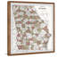 Carte rétro de l'État de Géorgie - reproduction de photo encadrée sur papier-1793976517