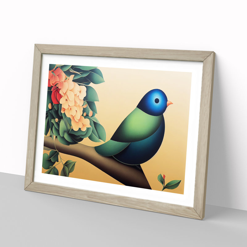Epic Bird - Single Picture Frame Print, 46cm H x 64cm W x 2cm D, Oak