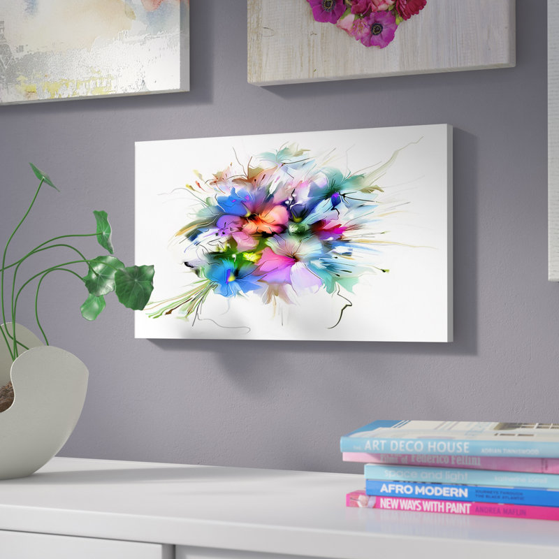 « summer color florals », reproduction de peinture à l’huile sur toile, H 20 po x l 20 po x P 1 po