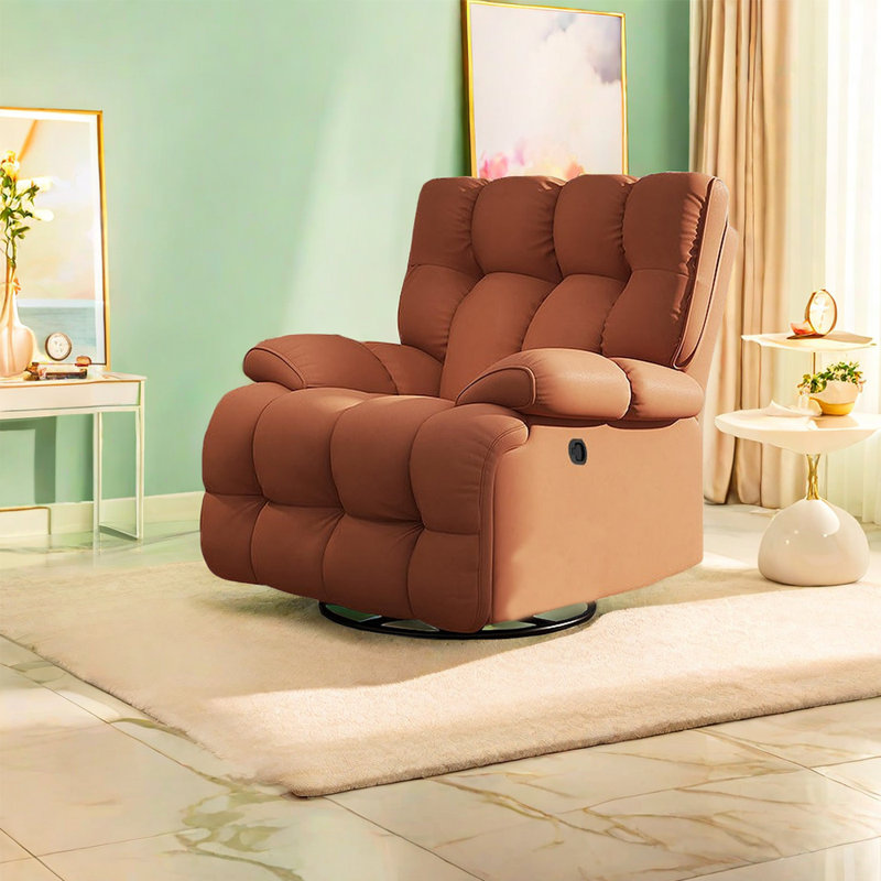 Faux Leather Recliner, Brown