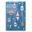 «Retro Ornament II Blue» par Courtney Prahl, art mural en verre acrylique-1705075192
